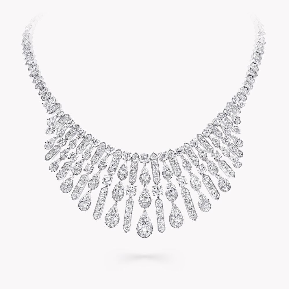 Graff Pear & Round Diamond Necklace